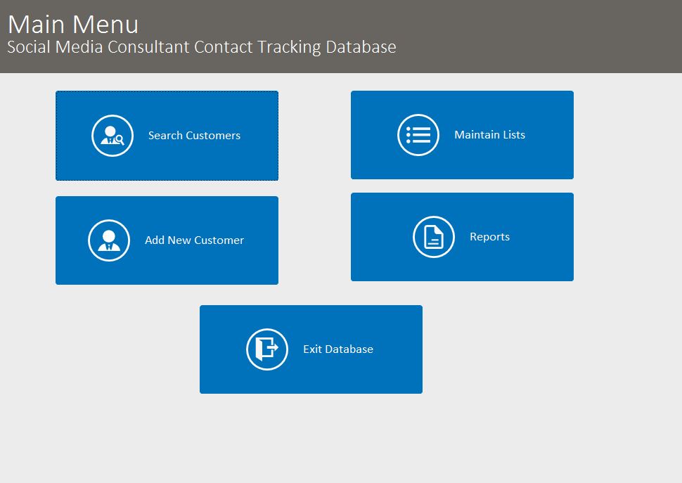 Social Media Consultant Contact Tracking Database Template | Contact Database